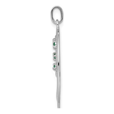 Sterling Silver Green Glass Tree Pendant – view 3
