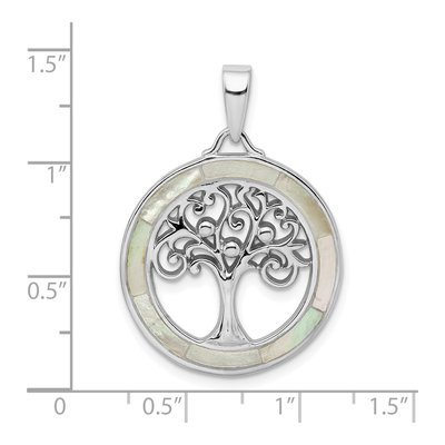 Sterling Silver Mother of Pearl Mop Tree of Life Pendant – view 5