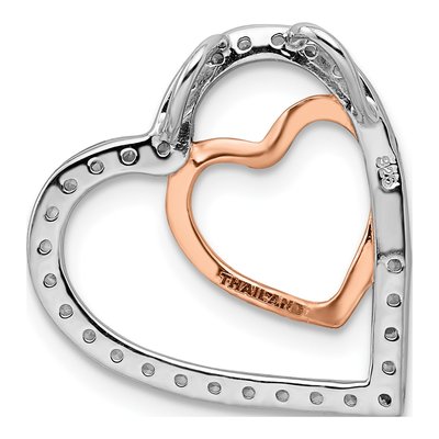 Sterling Silver CZ Heart Slide Pendant – view 4