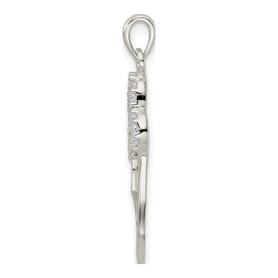 Sterling Silver CZ Double Heart Pendant – view 3