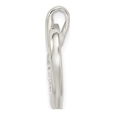 Sterling Silver CZ Heart Slide Pendant – view 3