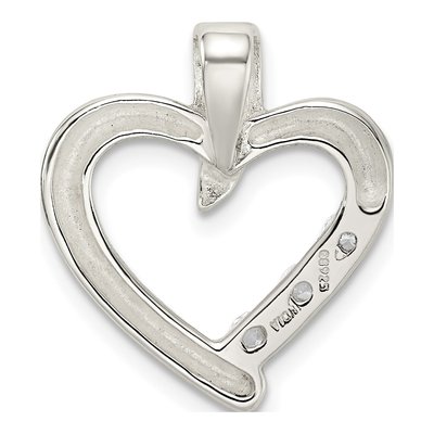 Sterling Silver CZ Heart Slide Pendant – view 4