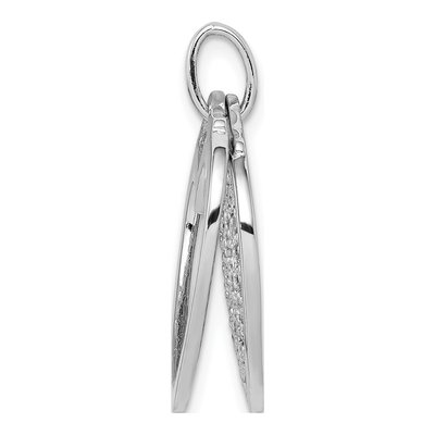 Sterling Silver CZ Two Piece Heart Pendant – view 3