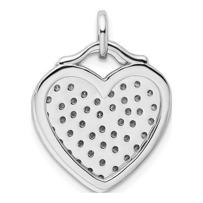 Sterling Silver CZ Two Piece Heart Pendant – view 4