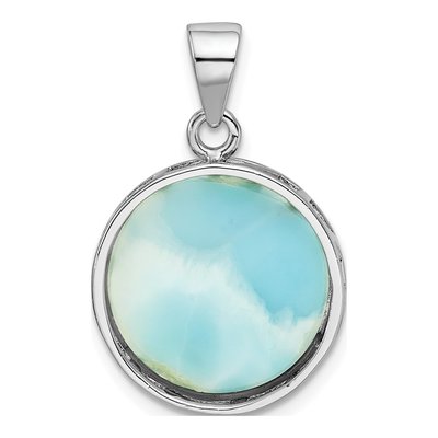 Sterling Silver Larimar Palm Tree Pendant – view 4
