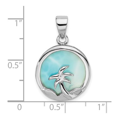 Sterling Silver Larimar Palm Tree Pendant – view 5