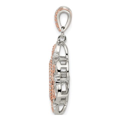 Sterling Silver CZ Filigree Fancy Pendant – view 3
