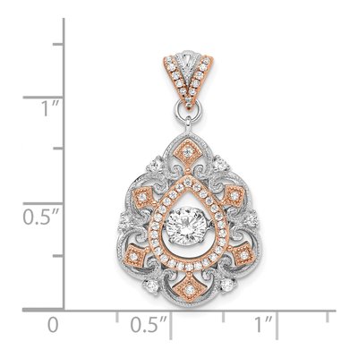 Sterling Silver CZ Filigree Fancy Pendant – view 4