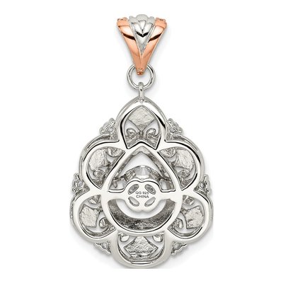 Sterling Silver CZ Filigree Fancy Pendant – view 5