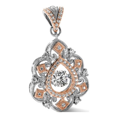 Sterling Silver CZ Filigree Fancy Pendant – view 6