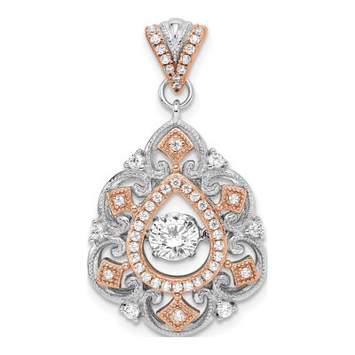 Sterling Silver CZ Filigree Fancy Pendant