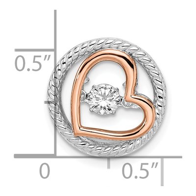 Sterling Silver CZ Heart Slide Pendant – view 4