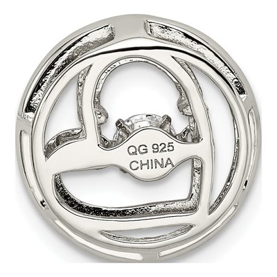 Sterling Silver CZ Heart Slide Pendant – view 5