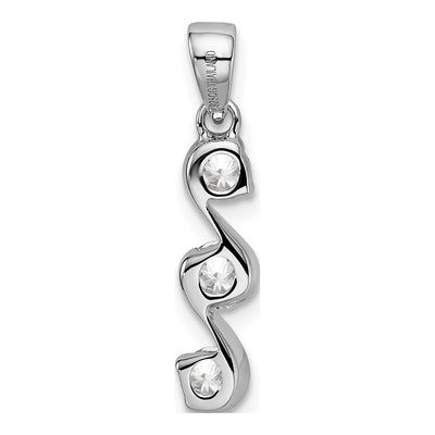 Sterling Silver CZ Swirl Pendant – view 4