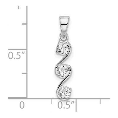 Sterling Silver CZ Swirl Pendant – view 5