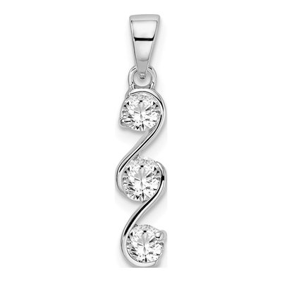 Sterling Silver CZ Swirl Pendant