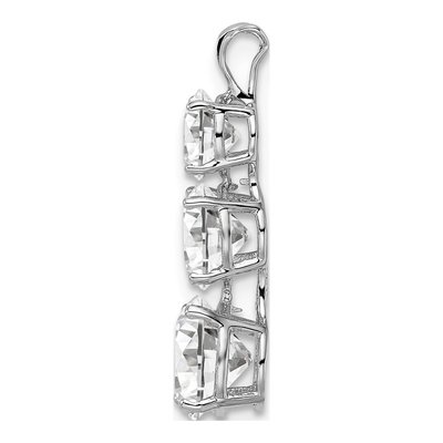 Sterling Silver CZ 3-Stone Round Slide Pendant – view 3