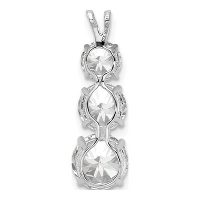 Sterling Silver CZ 3-Stone Round Slide Pendant – view 4