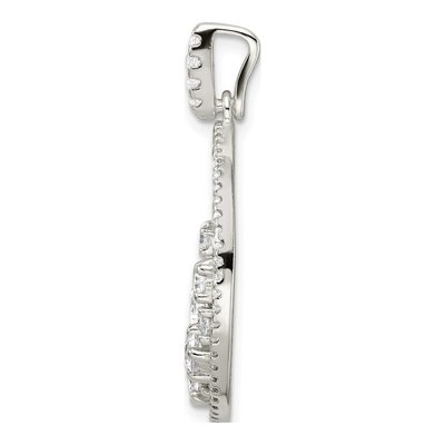 Sterling Silver CZ Circle Pendant – view 2