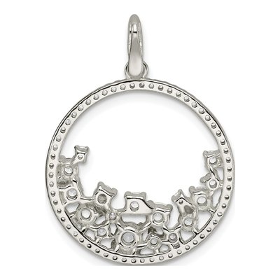 Sterling Silver CZ Circle Pendant – view 4