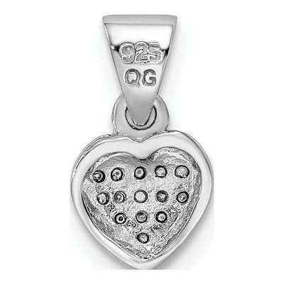 Sterling Silver CZ Heart Pendant – view 4
