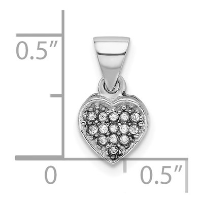 Sterling Silver CZ Heart Pendant – view 5