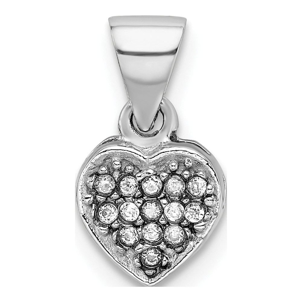 Sterling Silver CZ Heart Pendant