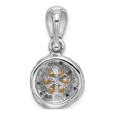 Sterling Silver Freshwater Cultured Pearl & Diamond Pendant – view 4