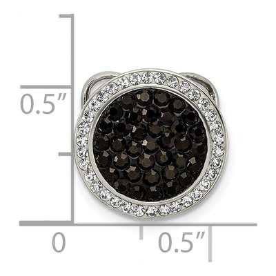 Sterling Silver Crystal Circle Slide Pendant – view 4