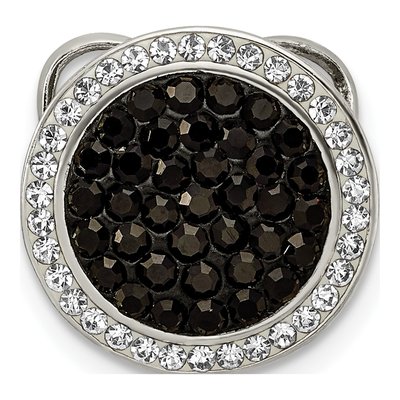 Sterling Silver Crystal Circle Slide Pendant