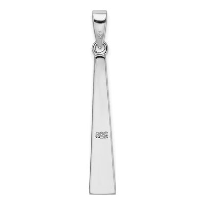 Sterling Silver Lab-Created Opal Bar Pendant – view 4