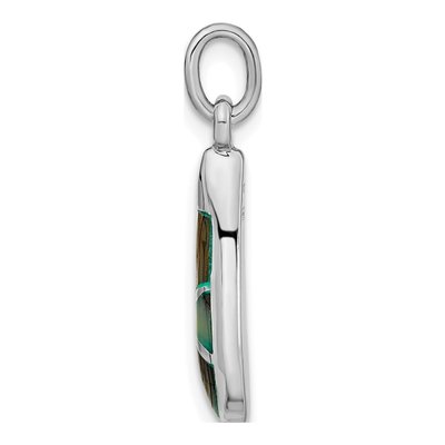 Sterling Silver Abalone Teardrop Pendant – view 2