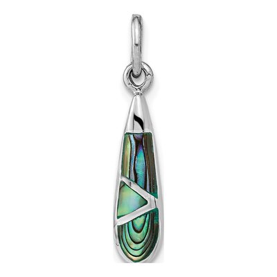 Sterling Silver Abalone Teardrop Pendant