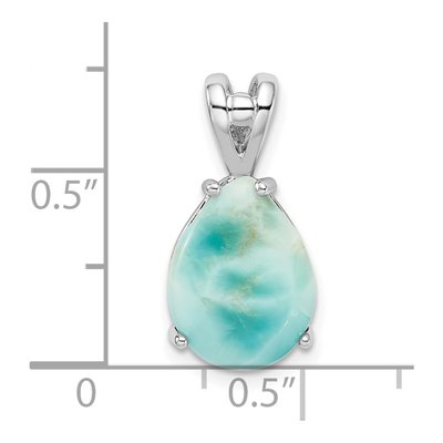 Sterling Silver Larimar Teardrop Pendant – view 5