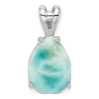Sterling Silver Larimar Teardrop Pendant