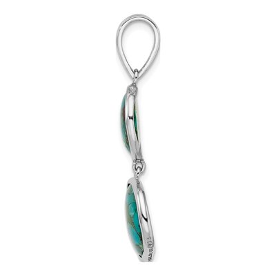 Sterling Silver Reconstructed Turquoise Pendant – view 3