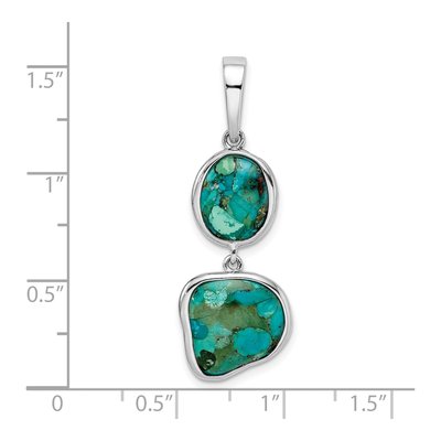 Sterling Silver Reconstructed Turquoise Pendant – view 5