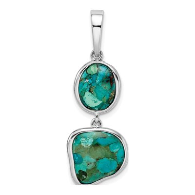 Sterling Silver Reconstructed Turquoise Pendant