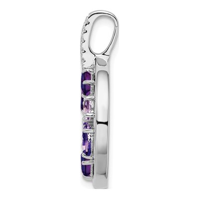 Sterling Silver Amethyst & Rose de France Amethyst Circle Pendant – view 3