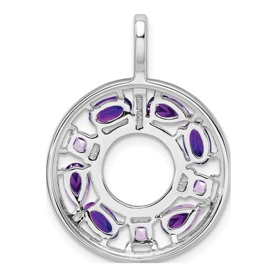 Sterling Silver Amethyst & Rose de France Amethyst Circle Pendant – view 4