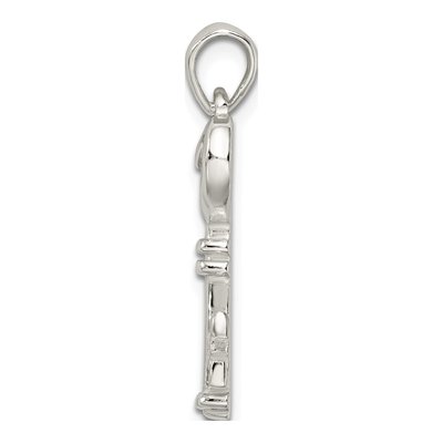 Sterling Silver Heart Key Pendant – view 3