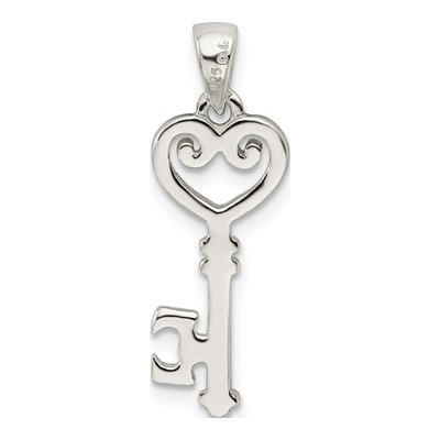Sterling Silver Heart Key Pendant – view 5