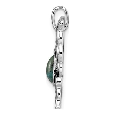 Sterling Silver Reconstructed Turquoise Butterfly Pendant – view 3