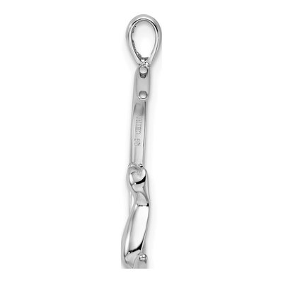 Sterling Silver Cat on Moon Pendant – view 3