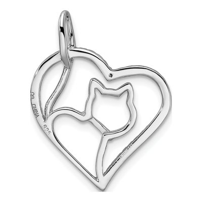 Sterling Silver CZ Heart Pendant – view 4