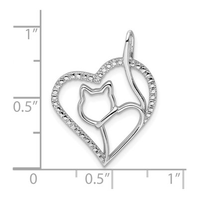 Sterling Silver CZ Heart Pendant – view 5
