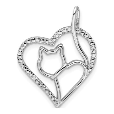 Sterling Silver CZ Heart Pendant