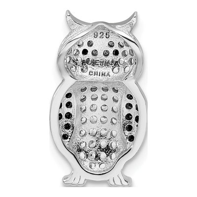 Sterling Silver CZ Owl Slide Pendant – view 4
