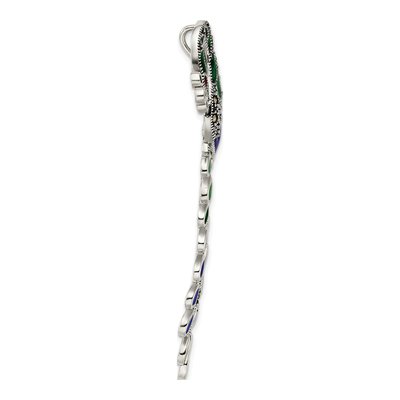 Sterling Silver Marcasite Peacock Slide Pendant – view 3