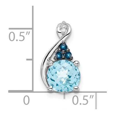 Sterling Silver Sky Blue Topaz & London Blue Topaz Pendant – view 5